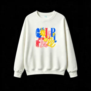主图_2 Buzo cuello redondo, estampa colorida diseño pop urbano