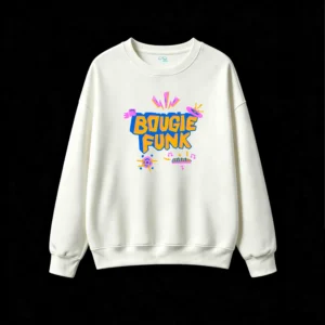 主图_2 Buzo cuello redondo, estampa Bougie Funk corte holgado