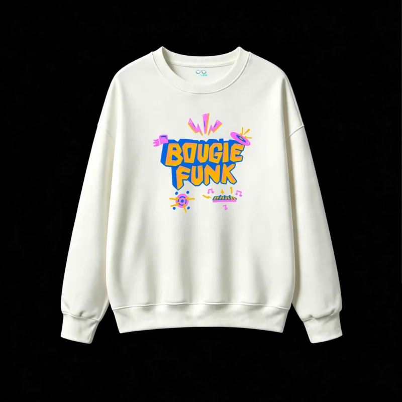 Buzo cuello redondo, estampa Bougie Funk corte holgado