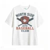主图_2 North Side 1876 Baseball Club Vintage Graphic T-Shirt