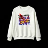 Buzo cuello redondo, estampa Tired Broke Quiet minimalista