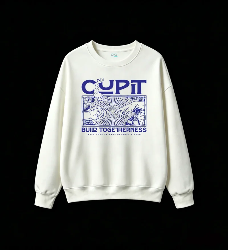 Buzo cuello redondo Cupit, estampa diseño urbano