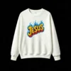 Buzo cuello redondo, estampa Jesús Fuego diseño urbano