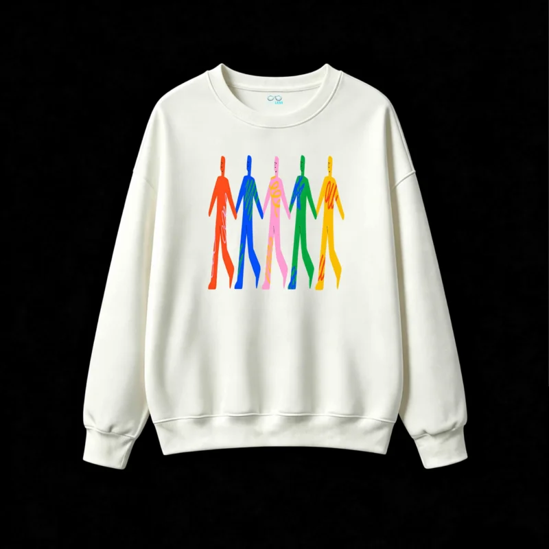 Buzo cuello redondo, colores arte pop estampa urbana