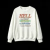 Buzo cuello redondo, estampa Hell estilo vintage retro
