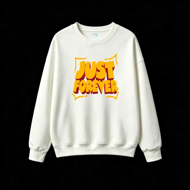 Buzo cuello redondo, estampa Just Forever casual urbano