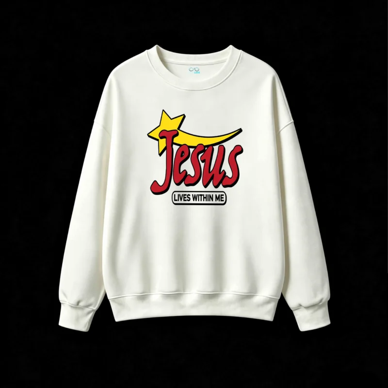 Buzo cuello redondo, Jesús estampa religioso diseño único