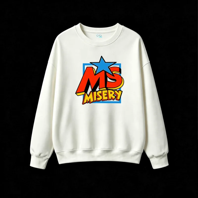 Buzo cuello redondo Ms Misery, estampa urbana casual
