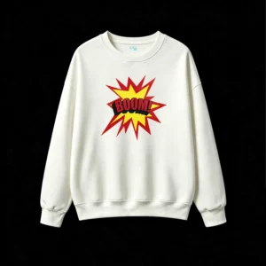 主图_2 Buzo cuello redondo, Boom cómic pop art estilo casual