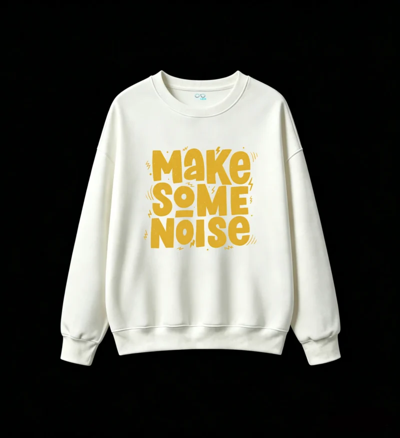 Buzo cuello redondo, estampa Make Some Noise urbano