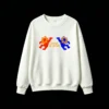 Buzo cuello redondo, diseño artístico abstracto estampado