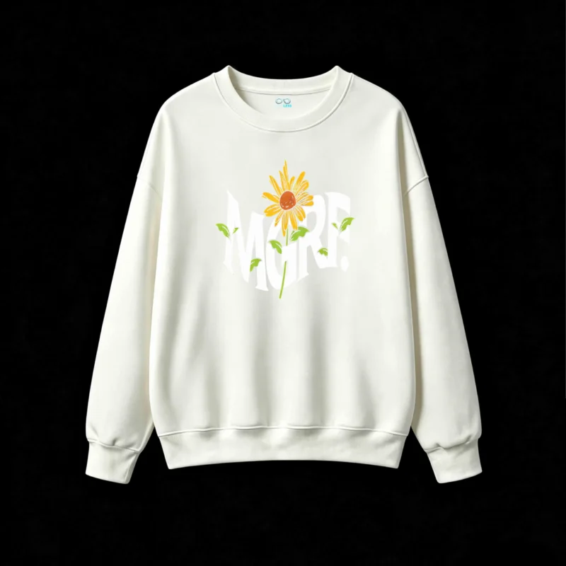 Buzo cuello redondo MGRF, girasol botánico casual