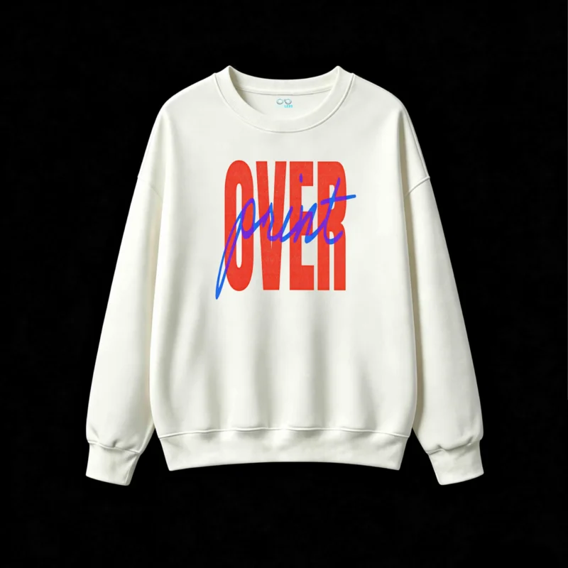 主图_2 Buzo cuello redondo, Overprint streetwear estilo casual