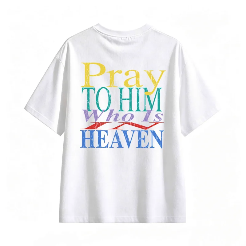 主图_2 Remera Algodón Estampada Religiosa Pray To Him Vintage Premium