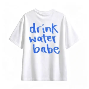 Remera Algodón Estampada Drink Water Casual Oversize Premium