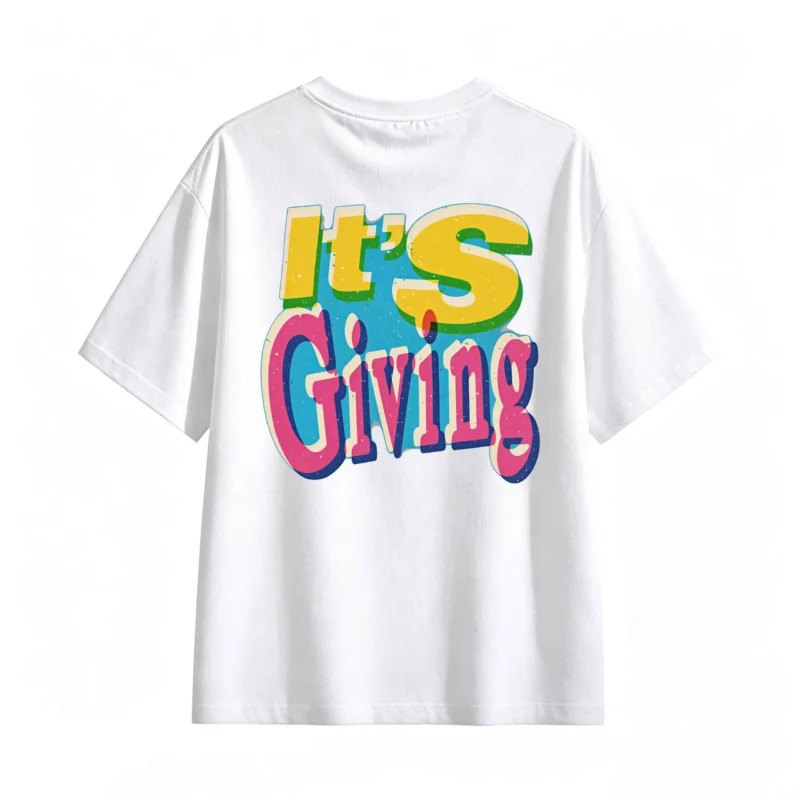Remera Algodón Estampado It's Giving Estilo Vintage Premium
