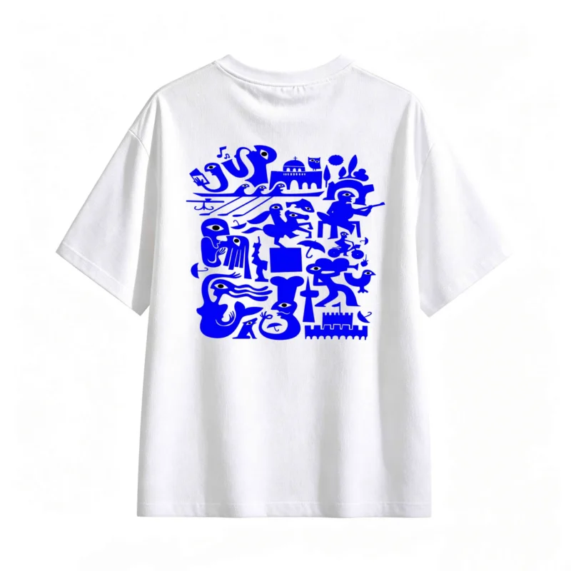 主图_2 Remera Algodón Estampado Hope 3D Diseño Vintage Oversize