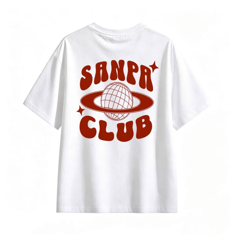 Remera Algodón Oversize Sanpa Club Estampado Vintage Estilo