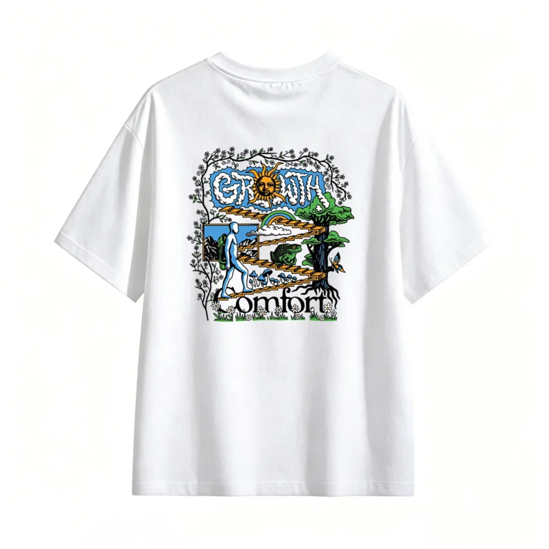 主图_2 Remera Algodón Estampada Growth Diseño Psicodélico Premium