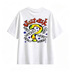 主图_2 Remera Algodón Estampada Just Ask Diseño Creativo Urbano