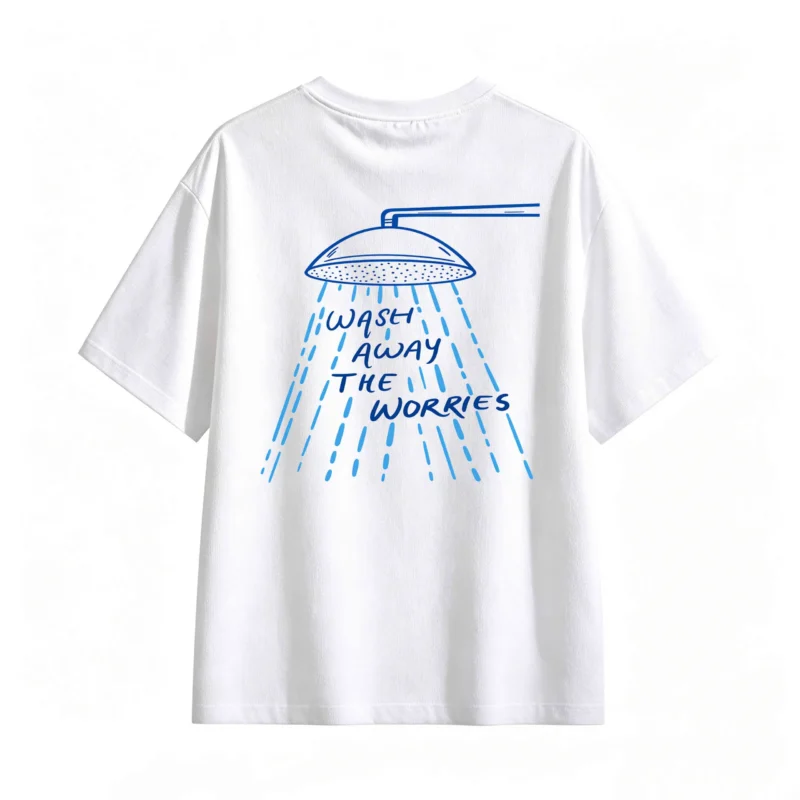 主图_2 Remera Algodón Estampada Ducha Relax Minimalista Premium