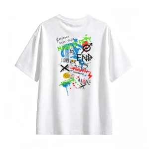 主图_2 Remera Algodón Estampado Graffiti Urbano Oversize Tendencia