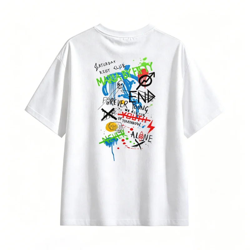 Remera Algodón Estampado Graffiti Urbano Oversize Tendencia