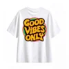 主图_2 Remera Algodón Good Vibes Estampado Retro Verano Calidad