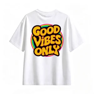 主图_2 Remera Algodón Good Vibes Estampado Retro Verano Calidad