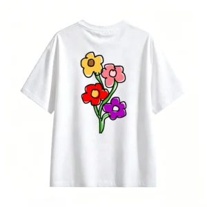 Remera Algodón Estampado Flores Vintage Premium Calidad