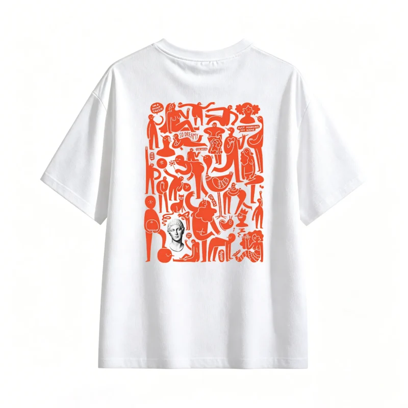 Remera Algodón Estampado Arte Abstracto Oversize Urbano Premium