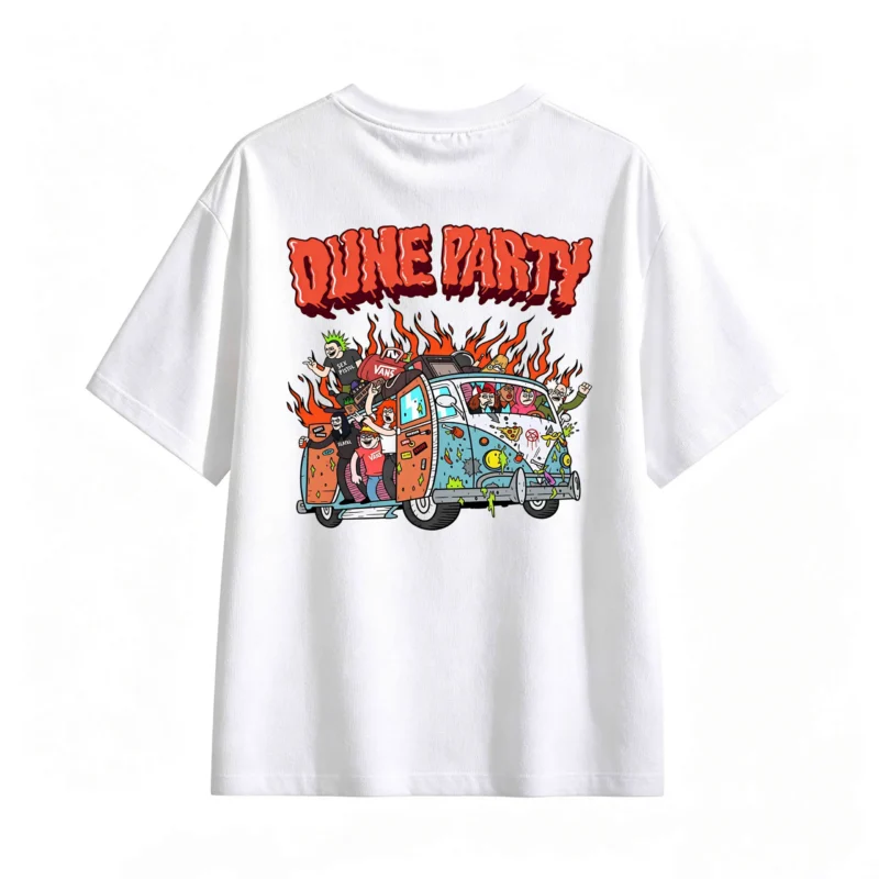 Remera Algodón Estampada Dune Party Diseño Urbano Oversize
