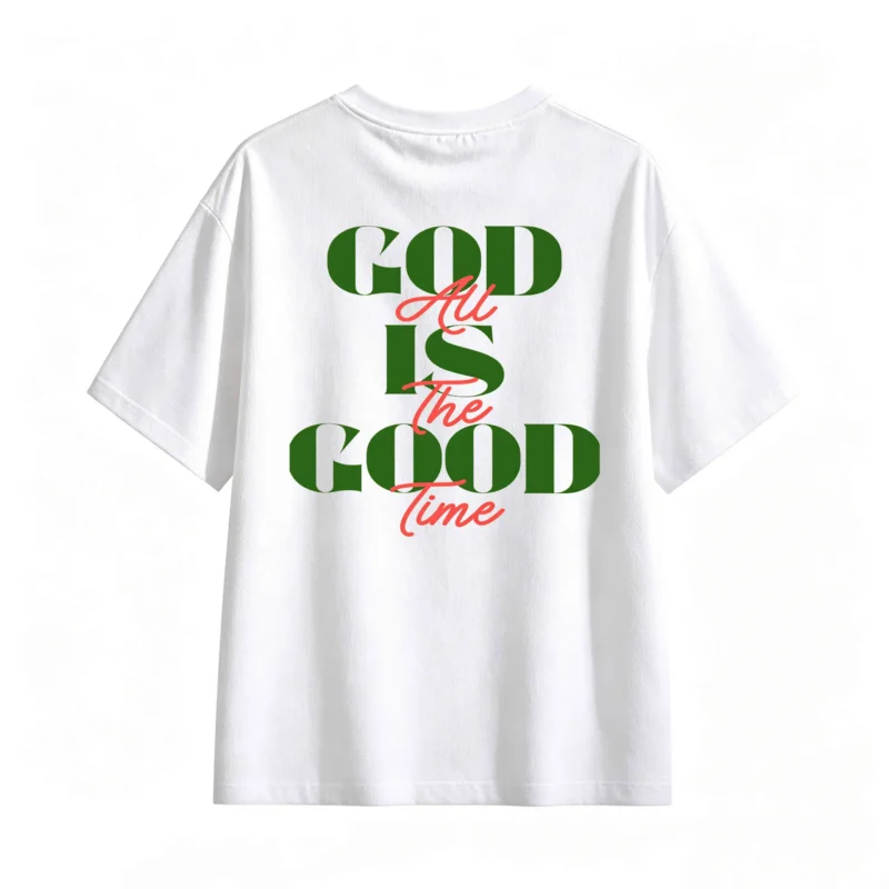 Remera Algodón Estampada Frase God All Is The Good Time