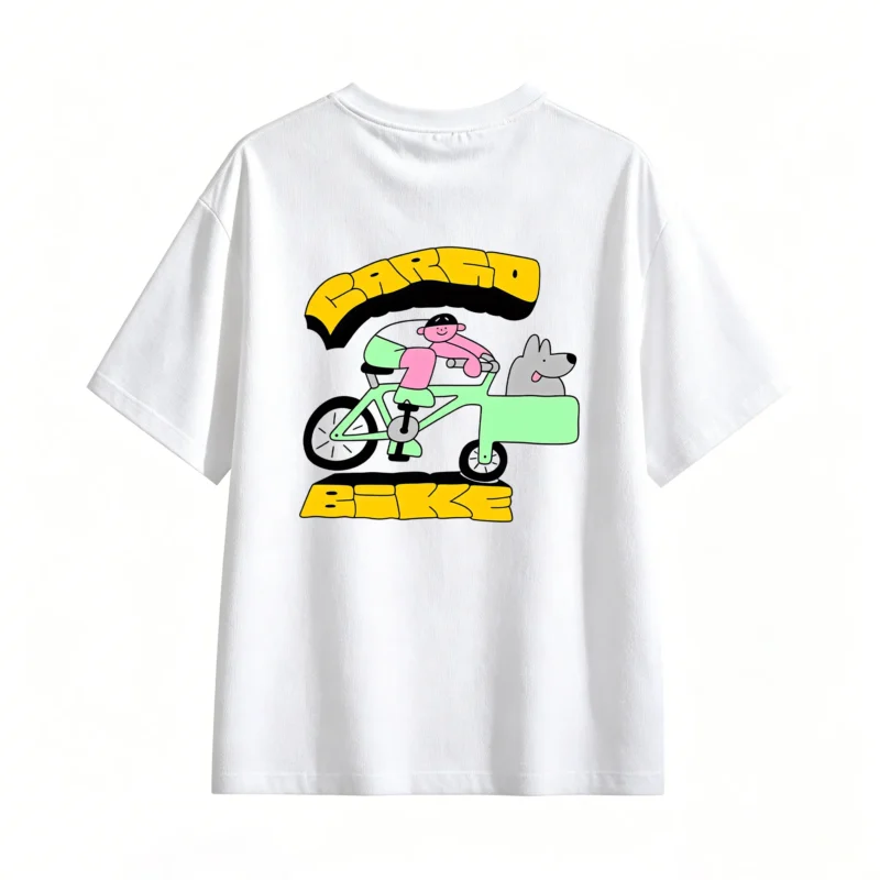 Remera Algodón Cargo Bike Estampado Urbano Casual Premium