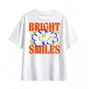 Remera Algodón Estampado Bright Smiles Diseño Urbano Oversize