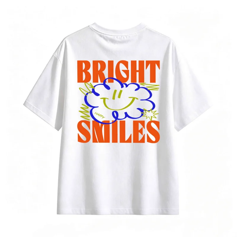 Remera Algodón Estampado Bright Smiles Diseño Urbano Oversize