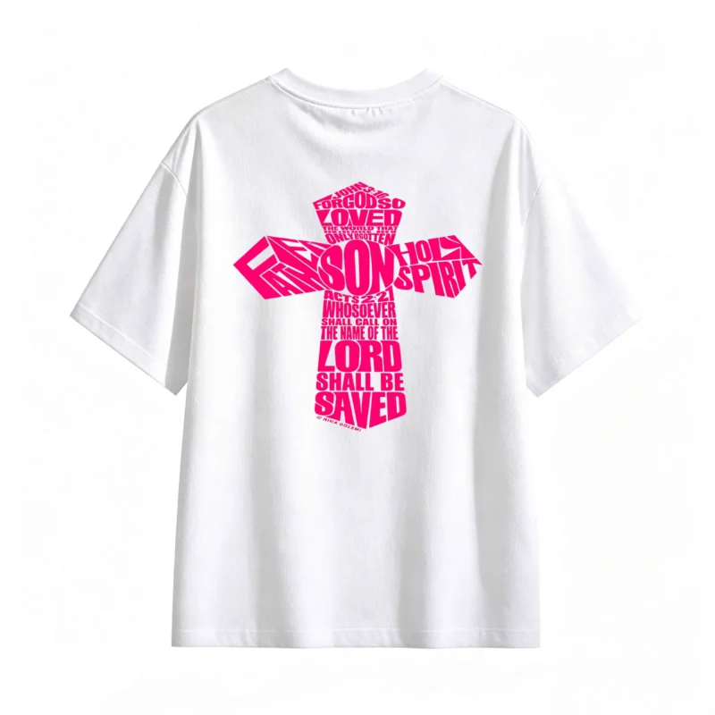 Remera Algodón Estampado Cruz Religiosa Vintage Premium