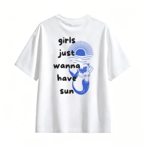 主图_2 Remera Algodón Estampada Sirena Sol Diseño Verano Premium