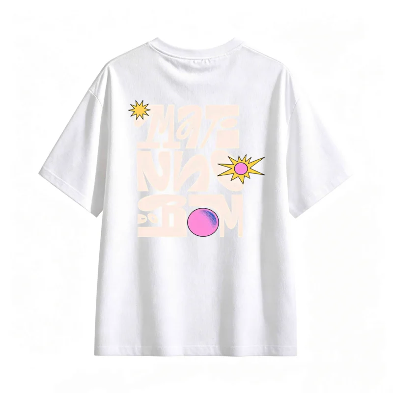 主图_2 Remera Algodón Estampada Matinho Do Bom Estilo Retro Casual