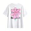 Remera Algodón Estampado Flor Rosa Diseño Y2K Casual Verano