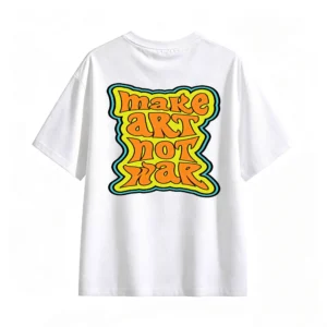 主图_2 Remera Algodón Estampada Make Art Not War Vintage Retro