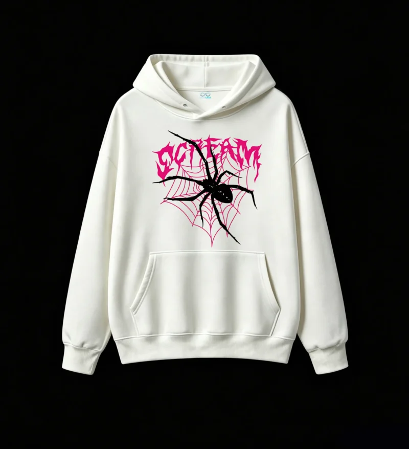 主图_2 Goth Spider Web Print Hoodie