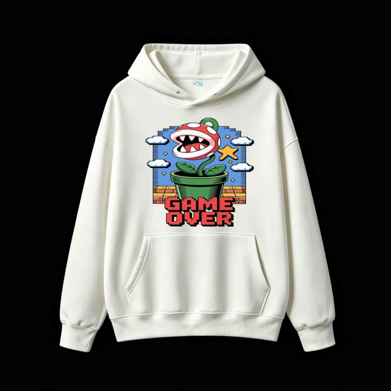 主图_2 Retro Pixel Game Over Piranha Plant Hoodie