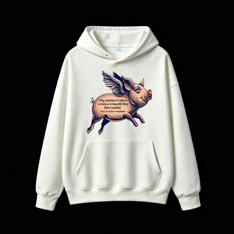 主图_2 Flying Pig Alice In Wonderland Quote Hoodie