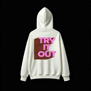 主图_2 Buzo capucha estampado Try It Out diseño gráfico