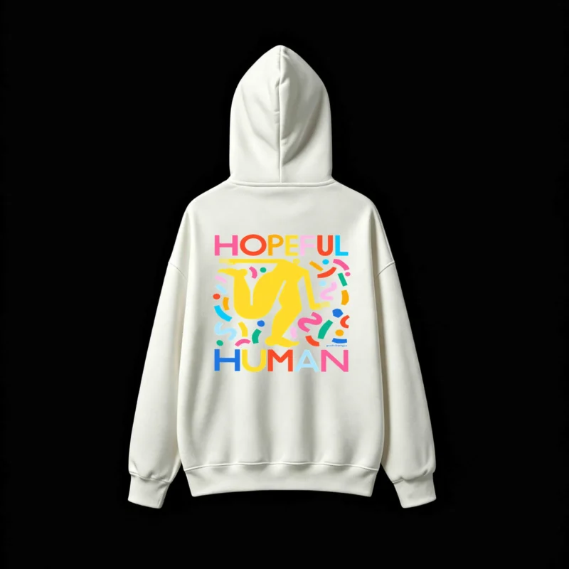 Buzo capucha estampado Hopeful Human colorido