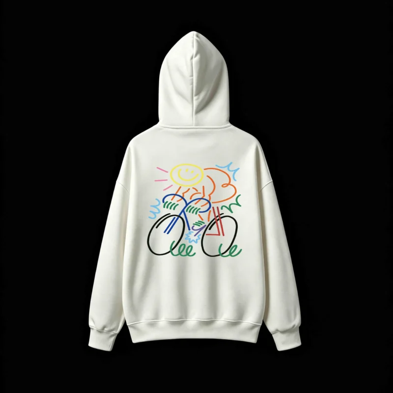 主图_2 Buzo capucha estampado bicicleta arte abstracto