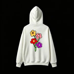 Buzo capucha estampado flores coloridas pop art