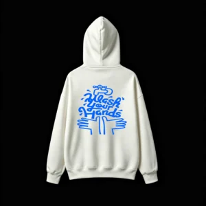 Buzo capucha estampado frase Wash Your Hands