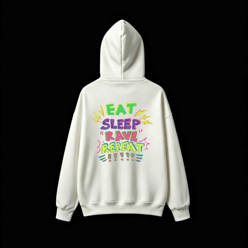 主图_2 Buzo capucha estampado Eat Sleep Rave Repeat EDM